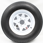 14" White Spoke Wheel and Bias Tire ST20575D14C with a 5-4.5" Bolt Circle - 128691WT21B-PM