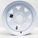 Fifteen Inch White Spoke 5-5" Bolt Circle Trailer Wheel - 129400