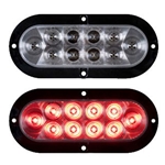 Optronics 6” Flange Mount Oval Sealed LED Stop/Turn/Taillight (Clear Lens) - STL-88RCB