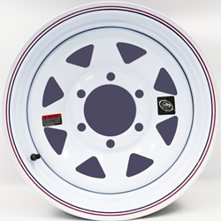 15"x6" White Spoke Trailer Wheel 6-5.5" Bolt Circle - 128697