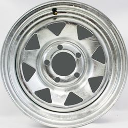 Fourteen Inch Galvanized Spoke 5-4.5" Bolt Circle Trailer Wheel - JG14X65GS