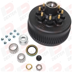 Dexter® 8,000 lbs. Grease Hub and Drum 9/16" Studs with Parts and 60 Degree Cone Nuts - K08-285-95