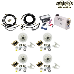 MAXX KIT Electric Over Hydraulic 5,200 lbs. Disc Brake Kit for a Tandem Axle with Gold Zinc Caliper and TruRyde® Bearings - DMK52IG2